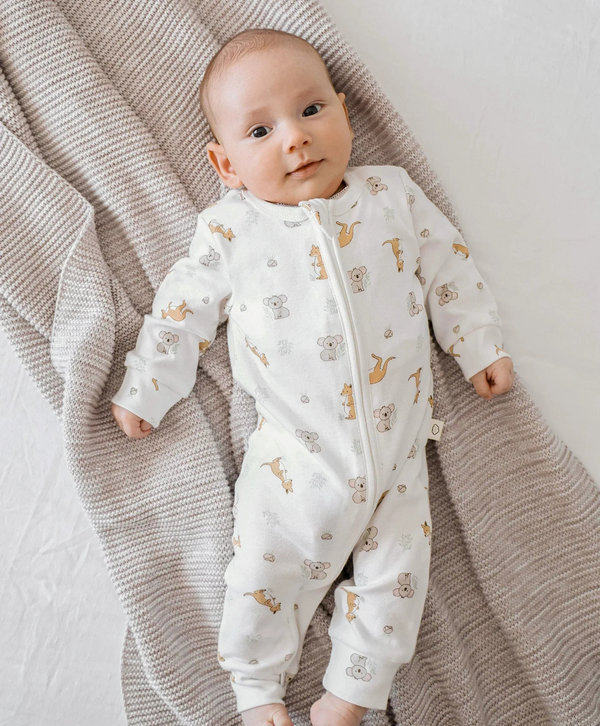 Lummi in colour - Bamboo Growsuit - Kangaroo and Koala