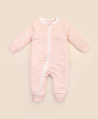 Lummi in colour - Organic Cotton Growsuit - Pink Stripes