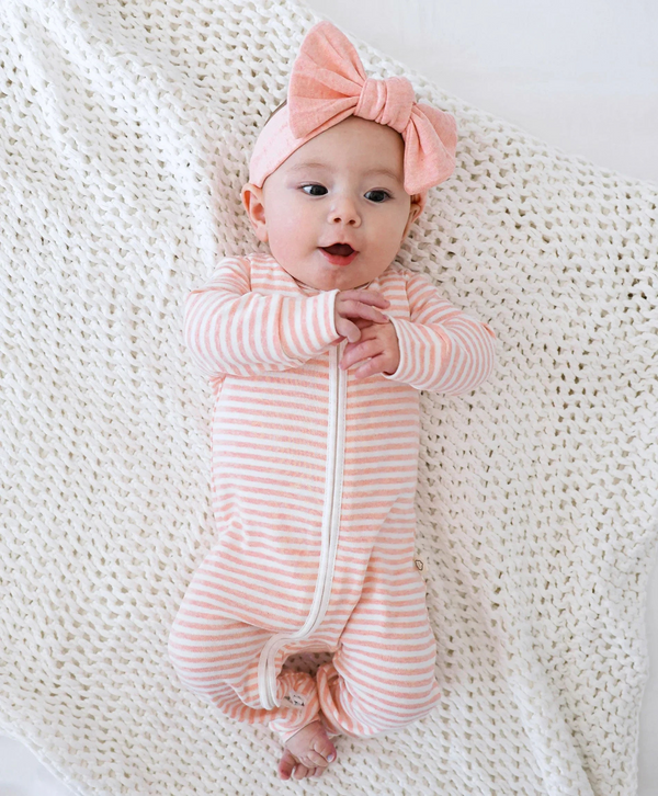 Lummi in colour - Organic Cotton Growsuit - Pink Stripes