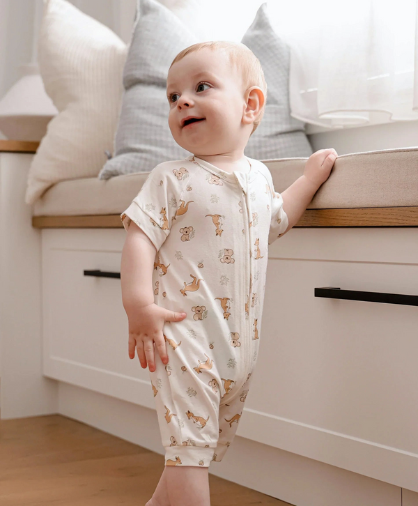 Lummi in colour - Bamboo Romper - Kangaroo and Koala