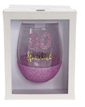 30 Sparkle Pink Stemless Wine Glass