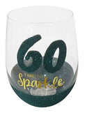 60 Sparkle Green Stemless Wine Glass