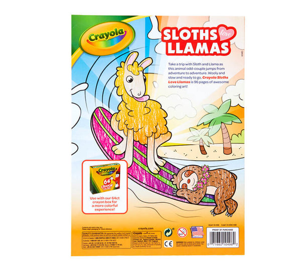 Crayola 96 page colouring book - Sloths love Llamas