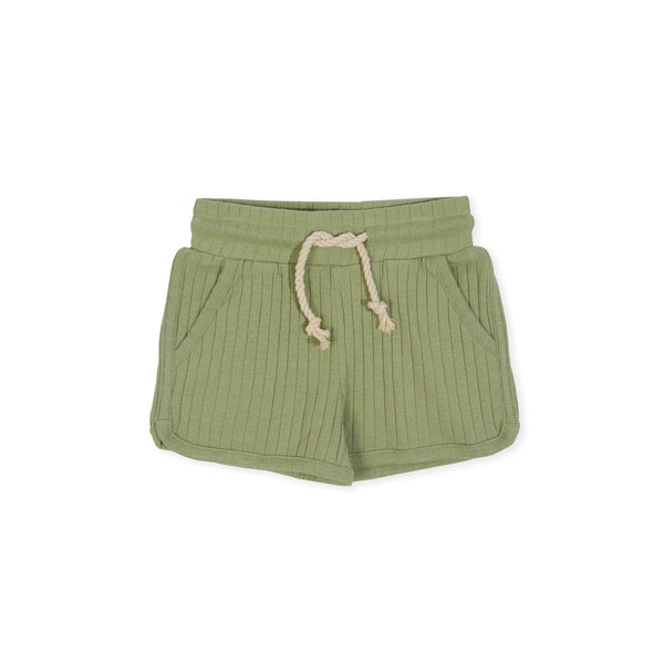 Indigo & Lellow Corey Pocket Shorts - Rib Fern Green
