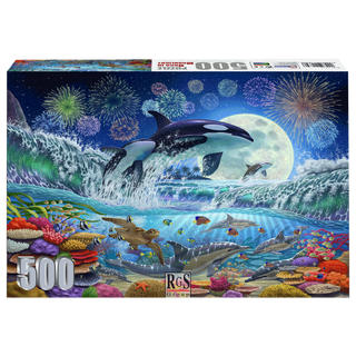 Orca in Moonlight 500 Piece Jigsaw Puzzle