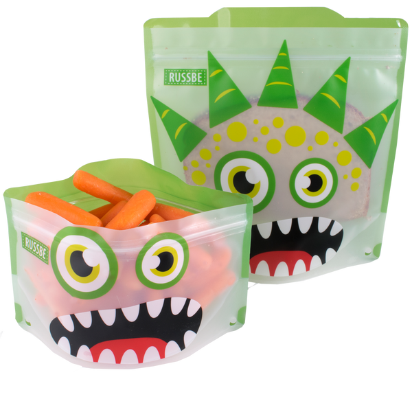 Reusable Snack and Sandwich bags - Green Monster