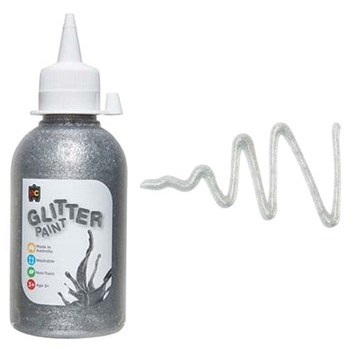 Glitter Paint 250ml - Silver