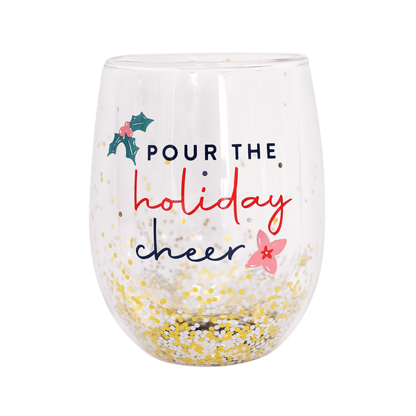 Christmas Stemless glass - Holiday Cheer