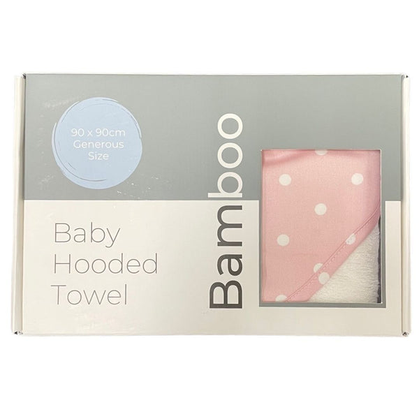 Bamboo Hooded Towel - Pink Dot