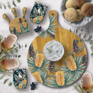 Lisa Pollock - Round Platter - Golden Banksia