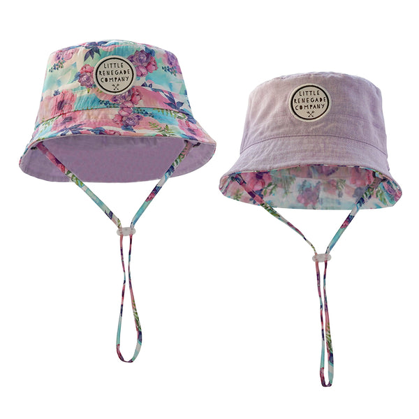 Pastel Posies Reversible Bucket Hat - Mini