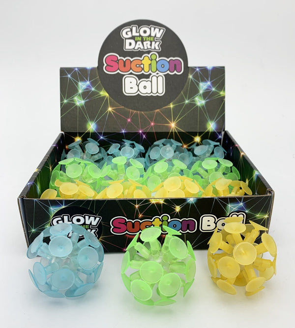 Glow in the dark suction ball