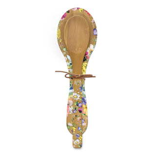 Bamboo Spoon Rest & Spoon - Wild Flower Rainbow