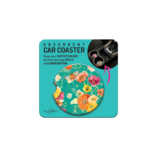 Lisa Pollock Car Coaster - Bright Poppies