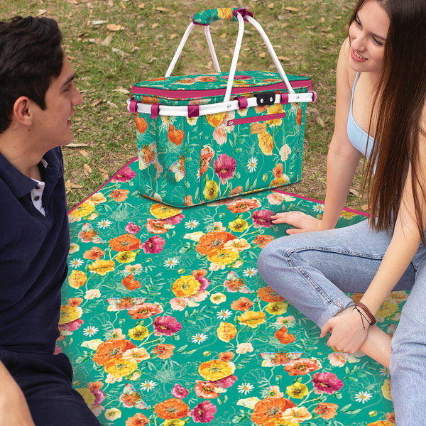 Pinic On The Rug Picnic Rug - Bright Poppies | Cambrelle's