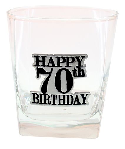 70th Badged Scotch Glass