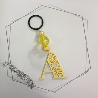 Letter A Keyring - Yellow