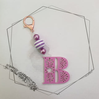 Letter B Keyring - Purple