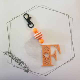 Letter F Keyring - Orange