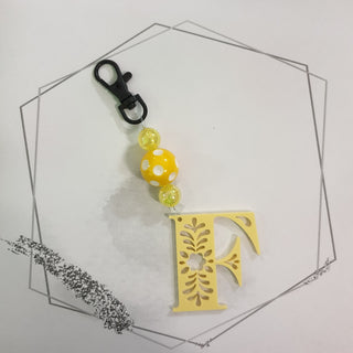 Letter F Keyring - Yellow