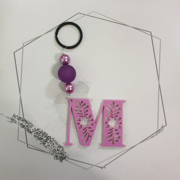Letter M Keyring - Purple