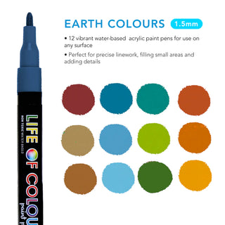 Life of Colour Paint Pens Earth Colours