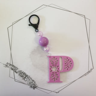 Letter P Keyring - Purple