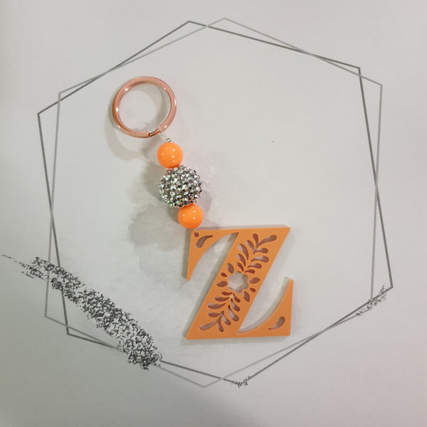 Letter Z Keyring - Orange